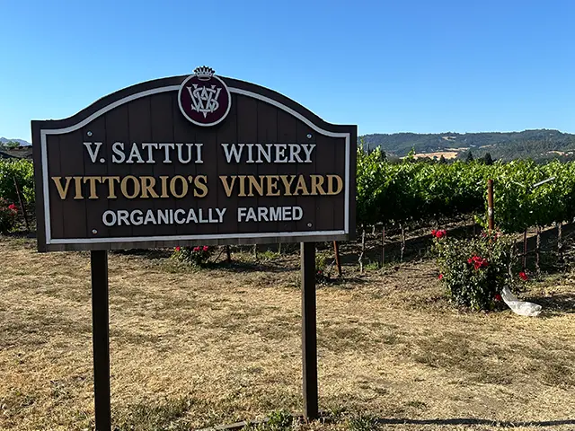 V. Sattui Winery Signage